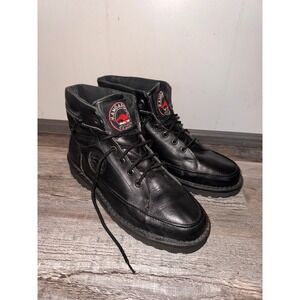 Kangaroos Classics Black Leather Boots Vintage High Top Made Poland 3TD 3141 8.5